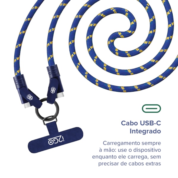 Alça Cabo USB-C Transversal Para Smartphone i2GO Oficial CBF
