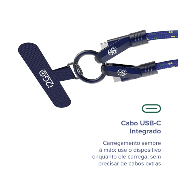 Alça De Mão Para Smartphone Com Cabo Usb-c I2go Oficial Cbf