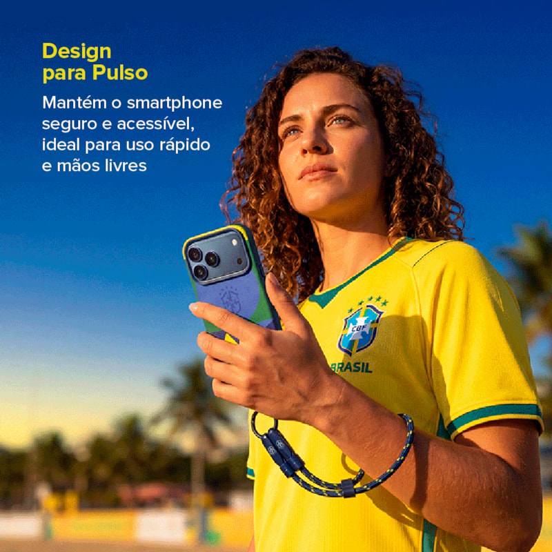 Segunda imagem do produto Alça De Mão Para Smartphone Com Cabo USB-C i2GO Oficial CBF