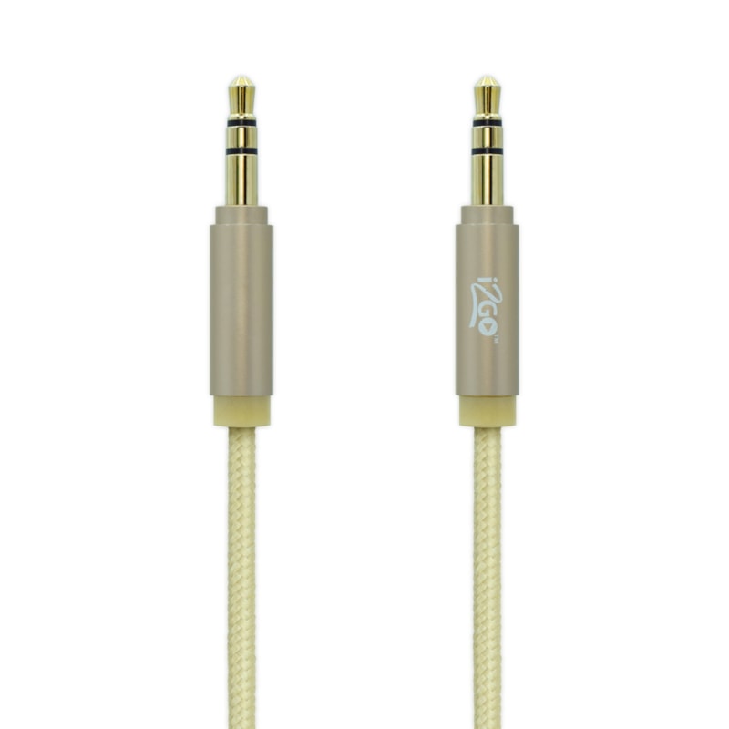 Cabo Auxiliar i2GO 1,5m Nylon Trançado Dourado - i2GO PRO