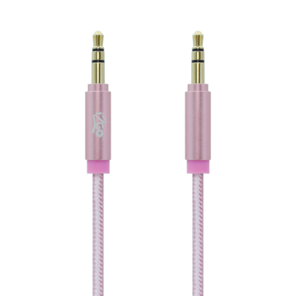 Cabo Auxiliar i2GO 1,5m Nylon Trançado Rosê - i2GO PRO