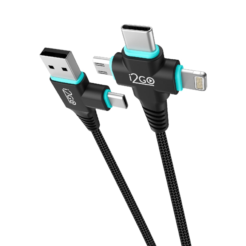 Cabo ConnectMax 6 em 1 i2GO 1,5m Preto - i2GO PRO