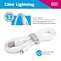 Cabo Iphone/Cabo Lightning i2GO Certificado MFi 1,2m 2,4A PVC Flexível Flat Branco - i2GO Basic
