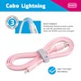 Cabo Iphone/Cabo Lightning i2GO Certificado MFi 1,2m 2,4A PVC Flexível Flat Rosa - i2GO Basic