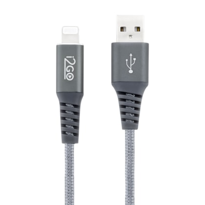 Segunda imagem do produto Cabo Iphone/Cabo Lightning i2GO Certificado MFi 2m 2,4A Nylon Trançado Chumbo - i2GO PRO