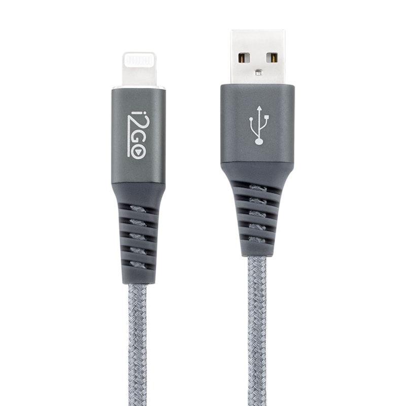 Segunda imagem do produto Cabo Iphone/Cabo Lightning i2GO Certificado MFi 2m 2,4A Nylon Trançado Chumbo - i2GO PRO