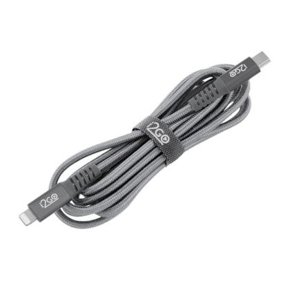 Segunda imagem do produto Cabo iPhone/Lightning + USB-C i2GO Certificado MFi 2m 3A Nylon Trançado Chumbo - i2GO PRO