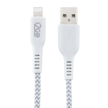 Cabo Lightning 1M i2GO Nylon Trançado Branco e Cinza - i2GO Basic