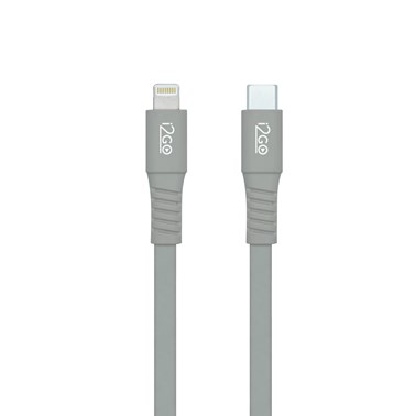 Cabo Lightning + USB-C i2GO 1,2M 3A Cinza