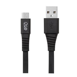 Cabo Micro USB i2GO 1,2m 2,4A PVC Flexivél Flat Preto - i2GO Basic
