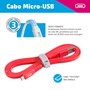 Cabo Micro USB i2GO 1,2m 2,4A PVC Flexivél Flat Vermelho - i2GO Basic