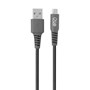 Cabo Micro USB i2GO 3m 2,4A PVC Flexível Preto com Cinza - i2GO Plus
