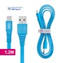 Cabo USB-C i2GO 1,2m 2,4A PVC Flexível Flat Azul - i2GO Basic