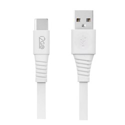 Cabo USB-C i2GO 1,2m 2,4A PVC Flexível Flat Branco - i2GO Basic