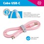 Cabo USB-C i2GO 1,2m 2,4A PVC Flexível Flat Rosa - i2GO Basic