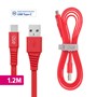 Cabo USB-C i2GO 1,2m 2,4A PVC Flexível Flat Vermelho - i2GO Basic