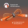 Cabo USB-C i2GO 1,2m 3A Nylon Trançado Laranja e Cinza - Edição Limitada i2GO by Sertões