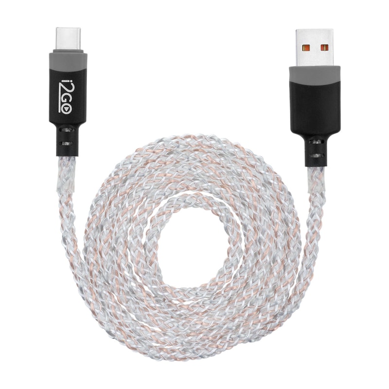 Cabo USB-C i2GO LED RGB 1m 2.4A - i2GO Plus