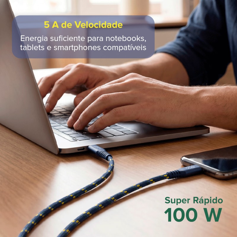 Segunda imagem do produto Cabo USB-C Para USB-C 2 Metros i2GO Oficial CBF