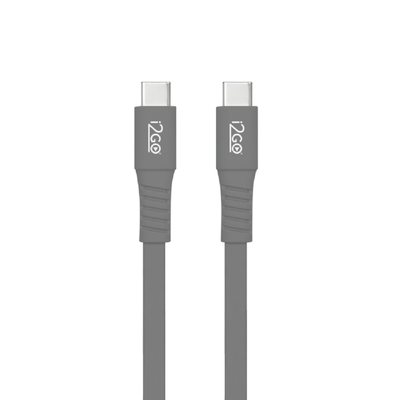 Cabo USB-C + USB-C 1,2M 3A Cinza -  i2GO