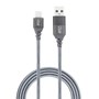 Cabo USB-C + USB-C com adaptador USB-A I2GO 2m 3A Nylon Trançado Chumbo - I2GO PRO