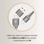 Cabo USB-C + USB-C com adaptador USB-A I2GO 2m 3A Nylon Trançado Chumbo - I2GO PRO