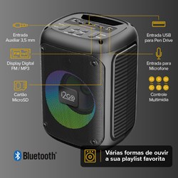 Caixa de Som Bluetooth Ultra Square 200 i2GO 40W RMS - i2GO PRO