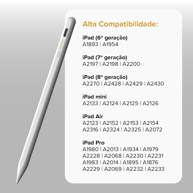 Segunda imagem do produto Caneta Pencil i2GO Stylus GO Para iPad e iPad Pro Branca
