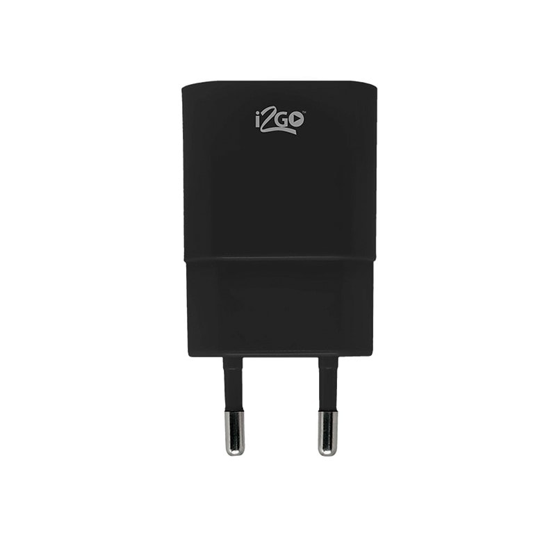 Carregador de Parede com 1 Saída USB i2GO Entrada 100-240V Saída 5V-2.1A Preto - i2GO Basic