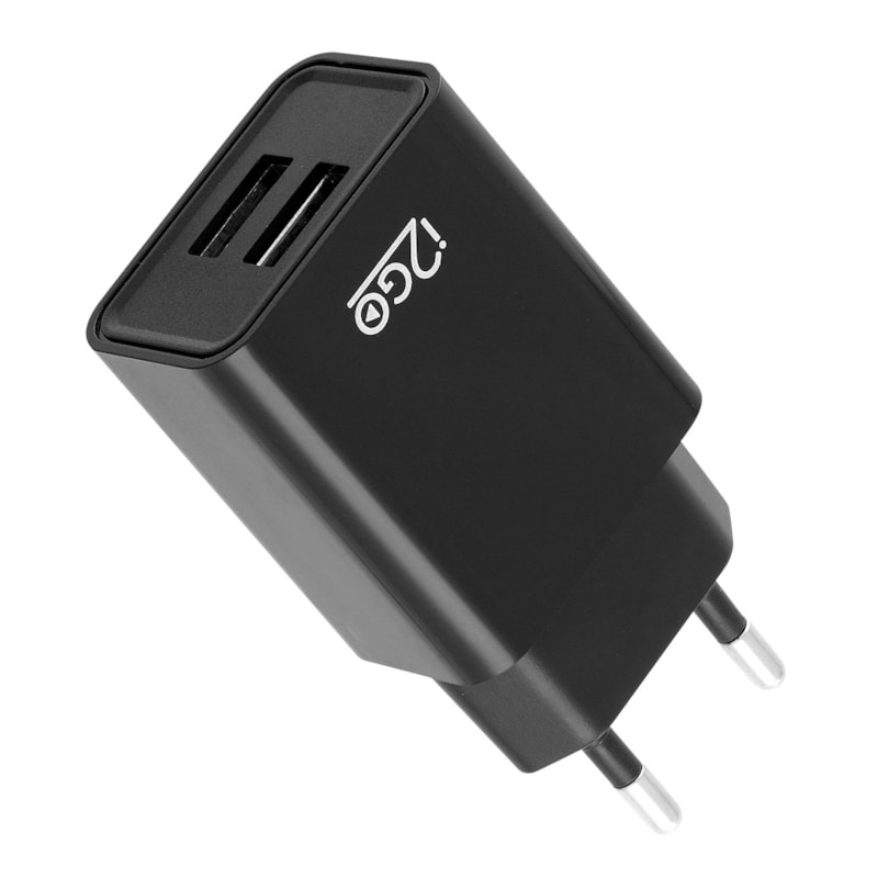 Segunda imagem do produto Carregador de Parede com 2 Saídas USB i2GO Entrada 100-240V Saída 5V-2,4A Preto - i2GO Basic