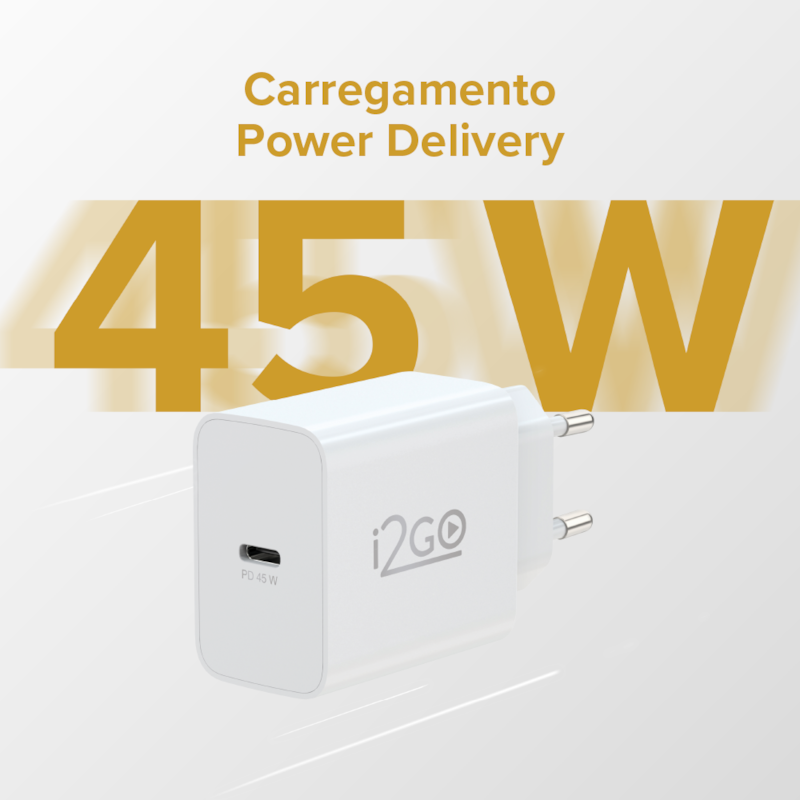 Segunda imagem do produto Carregador De Parede i2GO Ultra Charger 45 W USB-C Branco