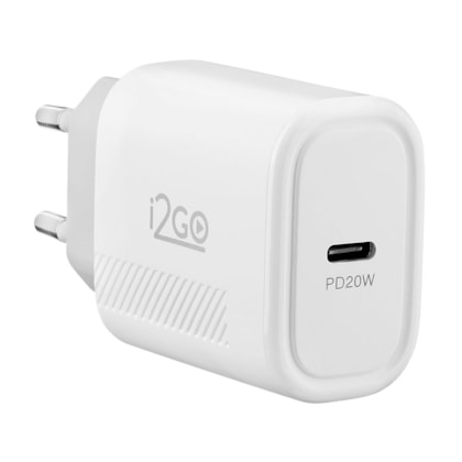 Carregador de Parede Ultra Rápido 20W com 1 Saída USB-C Power Delivery I2GO - i2GO PRO