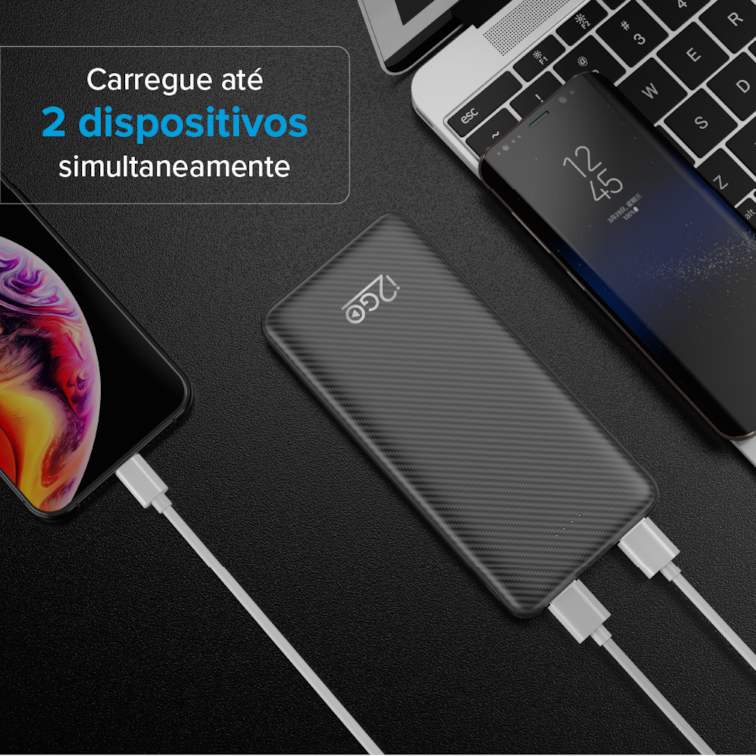 Carregador Portátil Power Bank I2go 10000mah 2 Saídas Usb Cinza I2go Plus I2go 3195