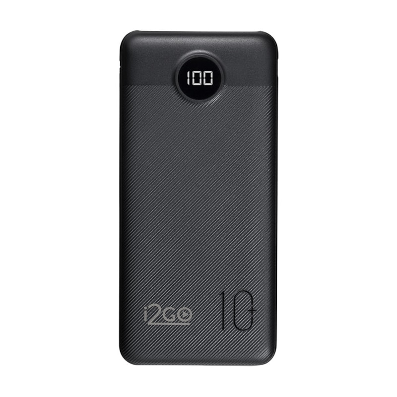 Carregador Portátil (Power Bank) Ultra Rápido 10000mAh Power Delivery 20W 2 Saídas USB + 1 Saída/Entrada USB-C Preto i2GO - i2GO PRO
