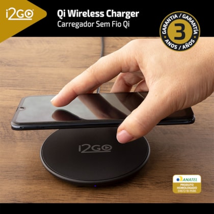Segunda imagem do produto Carregador sem fio Fast Charge i2GO 10W Chumbo - i2GO PRO