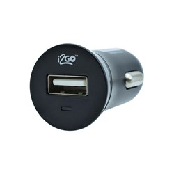 Carregador Veicular com 1 Saída USB i2GO Entrada 12-24V Saída 5V-1A Preto - i2GO Basic