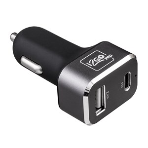Produto Carregador Veicular Ultra Rápido 30W com 1 Saída USB-C Power Delivery e 1 Saída USB Comum I2GO - i2GO PRO