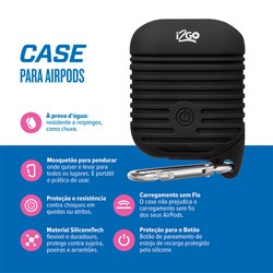 Case para Airpods à Prova D'Água i2GO Preto - i2GO Plus