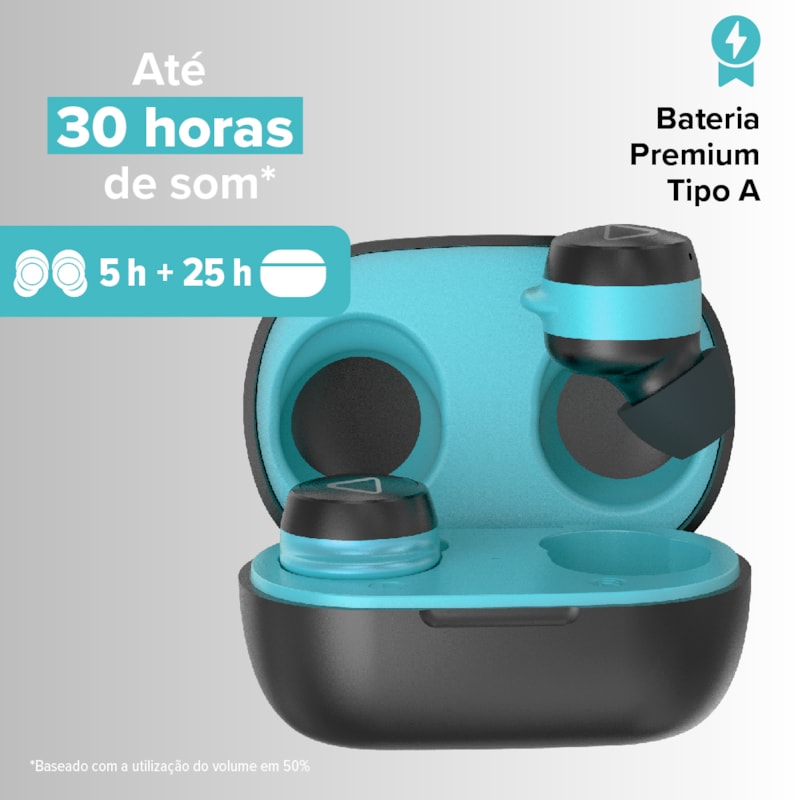 Segunda imagem do produto Fone De Ouvido Bluetooth Sem Fio TWS Air Sports 400 i2GO Com Estojo De Carregamento - i2GO PRO