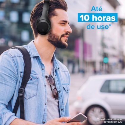 Segunda imagem do produto Headphone Bluetooth BASS 300 i2GO com Microfone Integrado, Até 10h de bateria, Entrada Cartão Micro-SD e Auxiliar