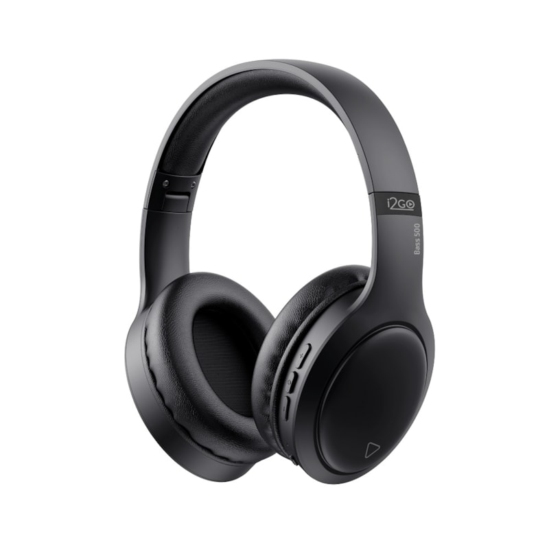 Headphone Bluetooth BASS 500 i2GO com Microfone Integrado, Até 30h de bateria e Entrada Auxiliar