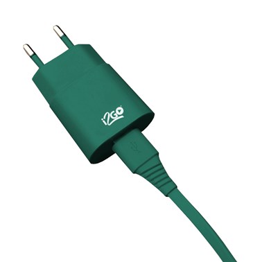 Kit Carregador de Parede USB 1A + Cabo Micro USB 2,4A i2GO Verde - i2GO Basic