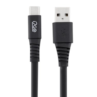 Kit Carregador de Parede USB 1A + Cabo USB-C 1,2m 2,4A i2GO Preto - i2GO Basic