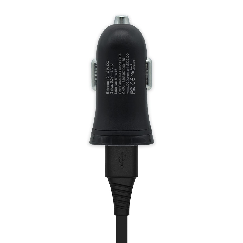 Kit Carregador Veicular 1A + Cabo Lightning 2,4A i2GO Preto - i2GO Basic