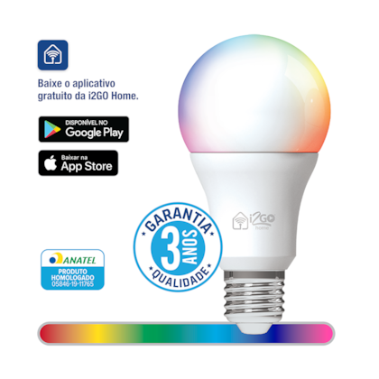 Segunda imagem do produto Lâmpada Inteligente Smart Lamp i2GO Wi-Fi 10W - i2GO Home