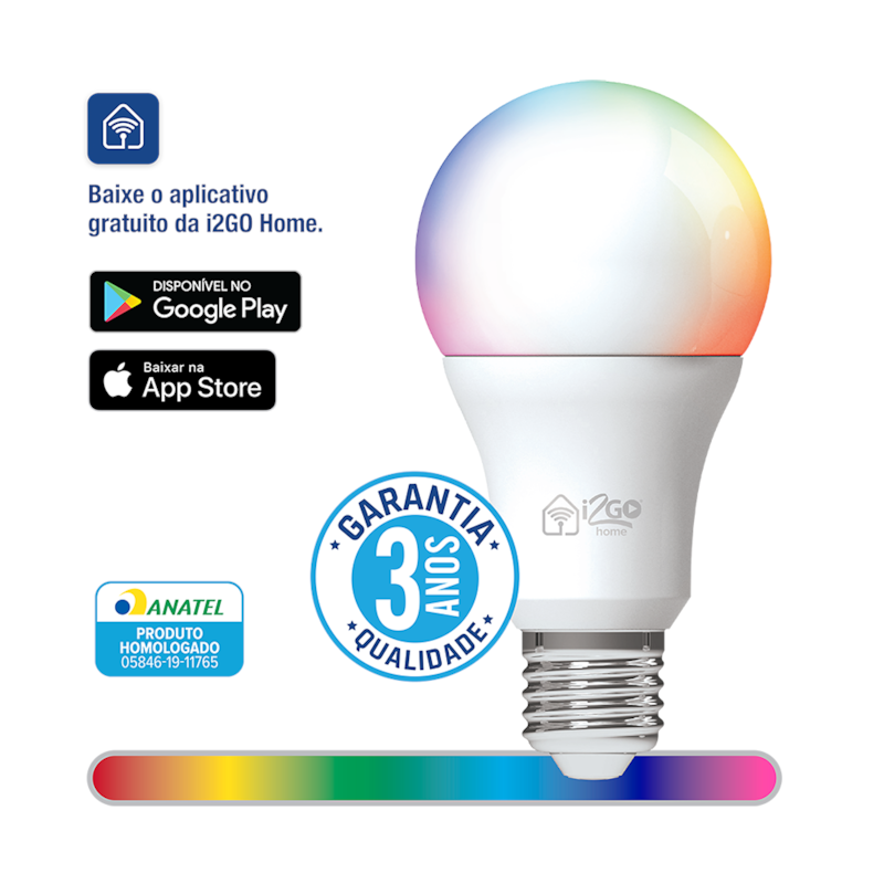 Segunda imagem do produto Lâmpada Inteligente Smart Lamp i2GO Wi-Fi 10W - i2GO Home